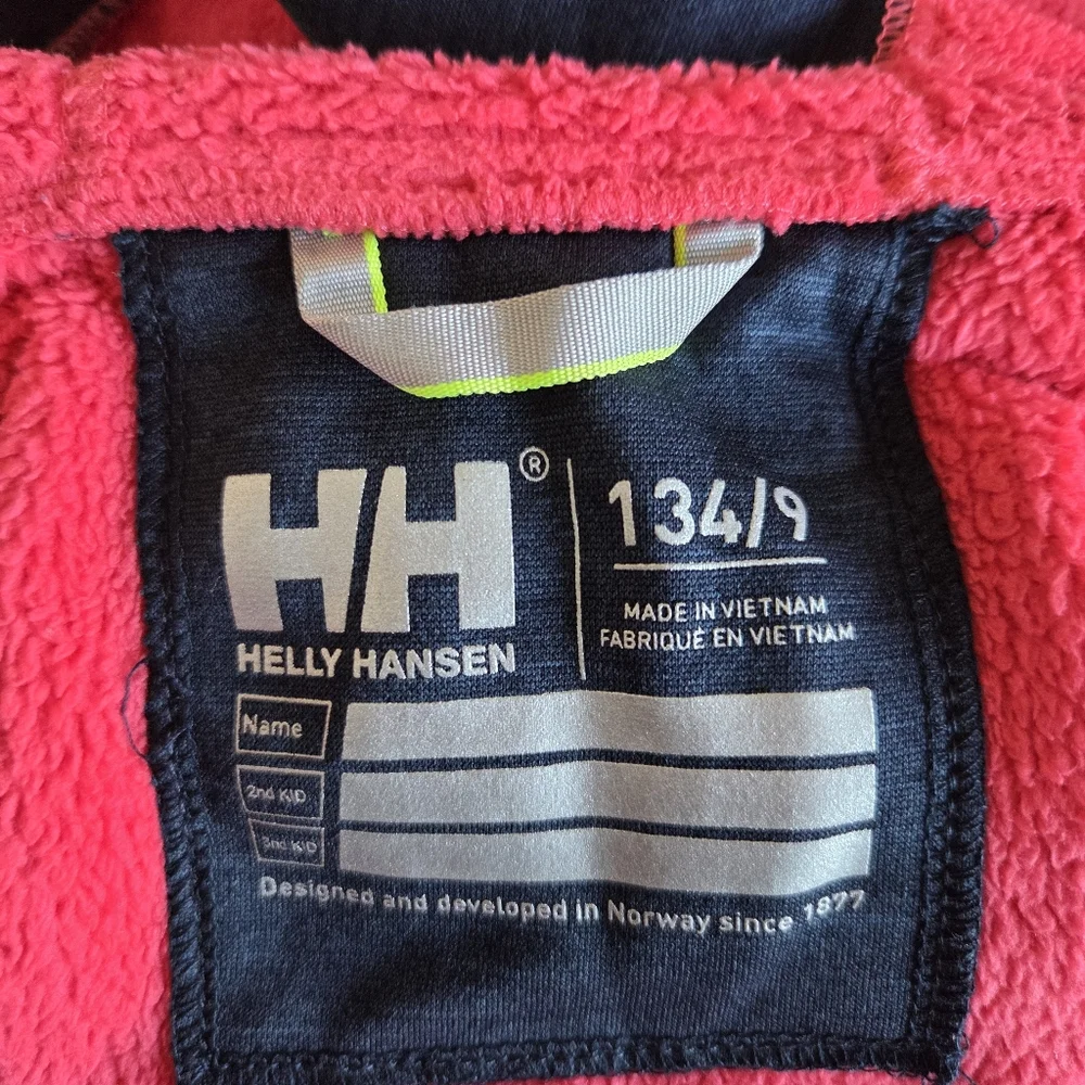 Helly Hansen Pink Fleece Zip Up Hoodie Kids Size 134/9 US 8/10